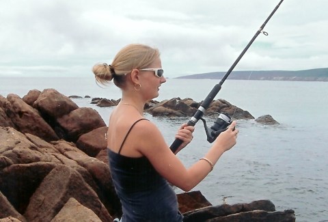 Girl Fishing.